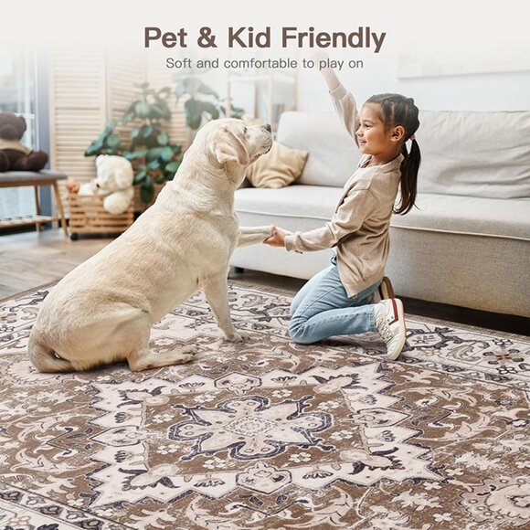 NEW 5x7 Area Rugs for Living Room, Washable Area Rug, Rugs for Bedroom - Picture 7 of 8